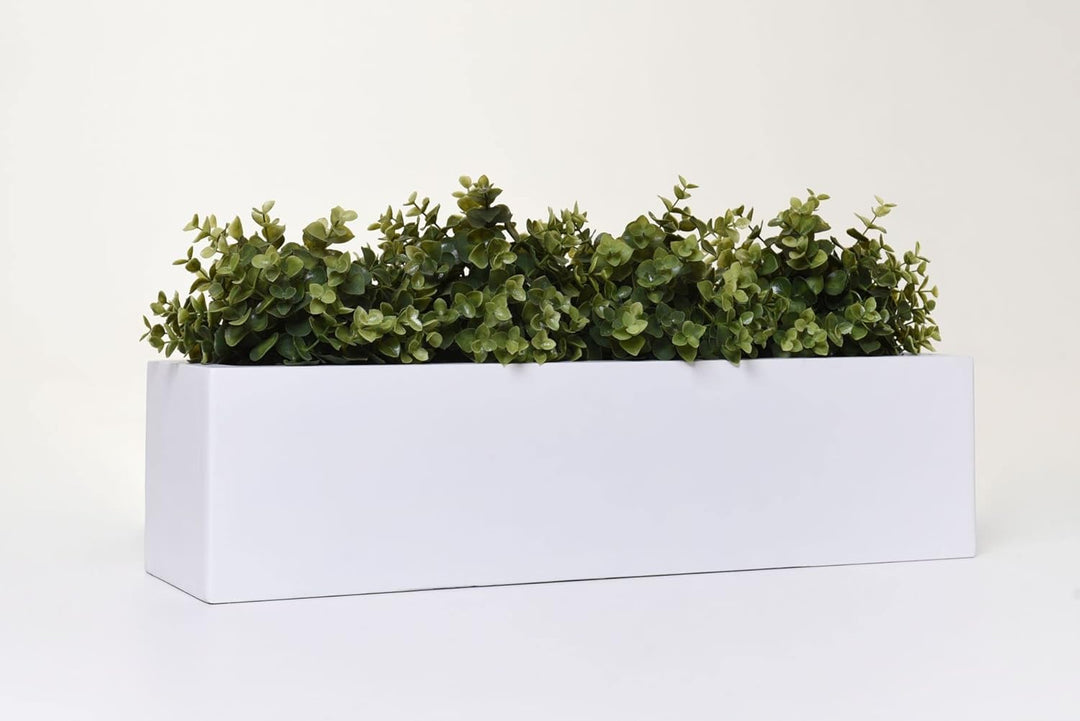 VIVANNO Blumenkasten Balkonkasten Pflanzkasten Fiberglas FLOBO weiss - 15x60x17 cm, Weiss