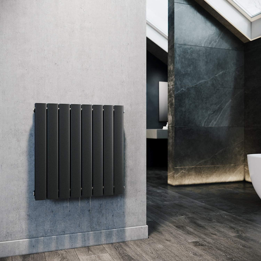 ELEGANT Paneelheizkörper Horizontal 630 x 616 mm Anthrazit Badezimmer/Wohnraum Doppellagig Horizonta