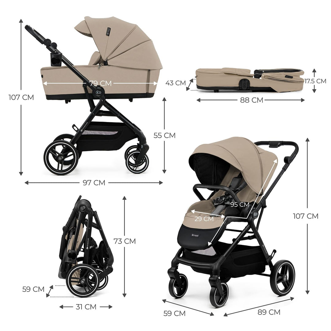 Kinderkraft YOXI 2-in-1 Kinderwagen, buggy von Geburt bis 22 kg, Einfach Zusammenklappe, grosses Ver
