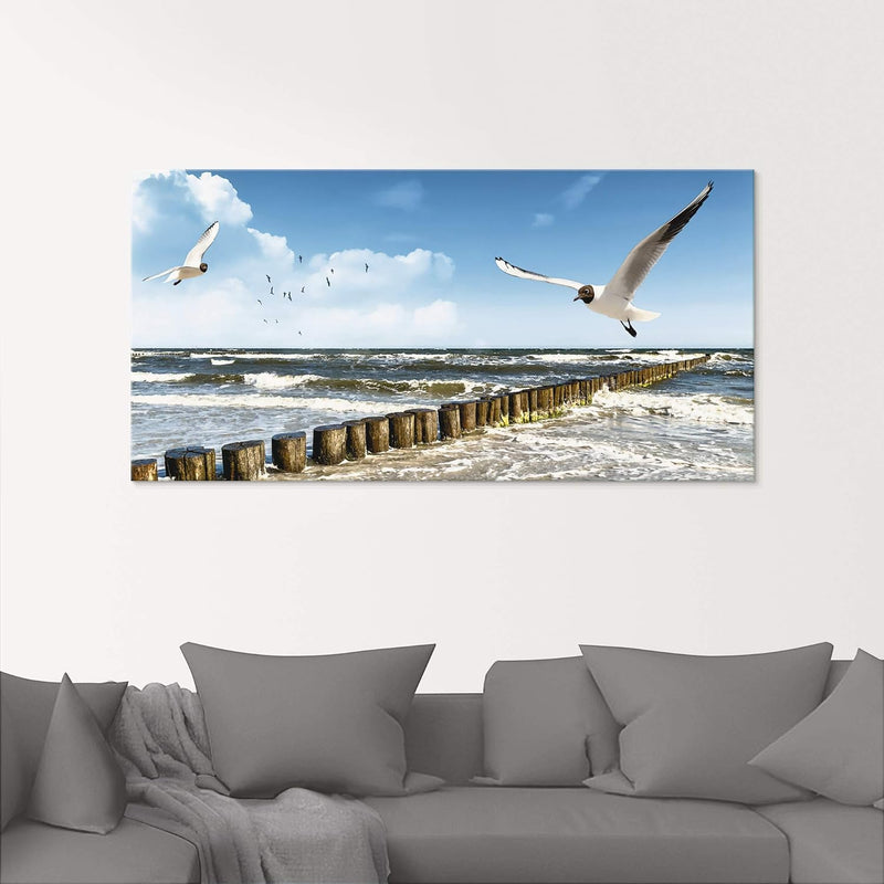 ARTland Glasbilder Wandbild Glas Bild einteilig 60x45 cm Querformat Strand Meer Maritim Landschaft S