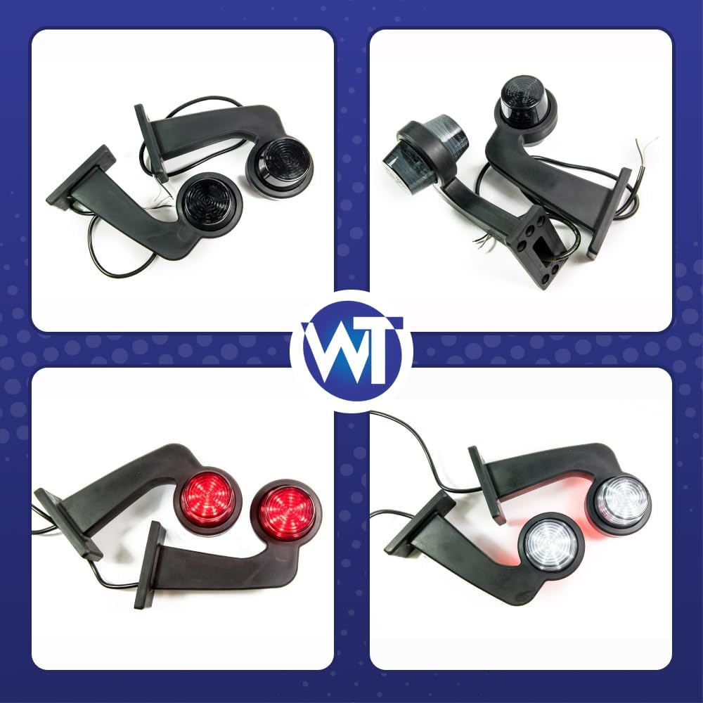 2 x LED Gummi Begrenzungsleuchte Seitenleuchte 12V 24V mit Old School STYLE DARK Graphite Positionsl