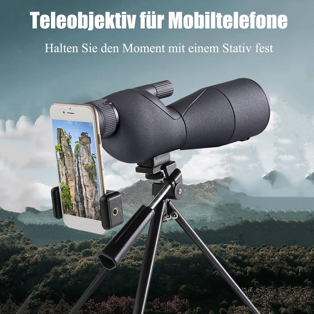 Monokular Zoom Teleskop, 60mm Okular BAK4 HD Astronomie Teleskop with Adapter and Tripod Telescope f