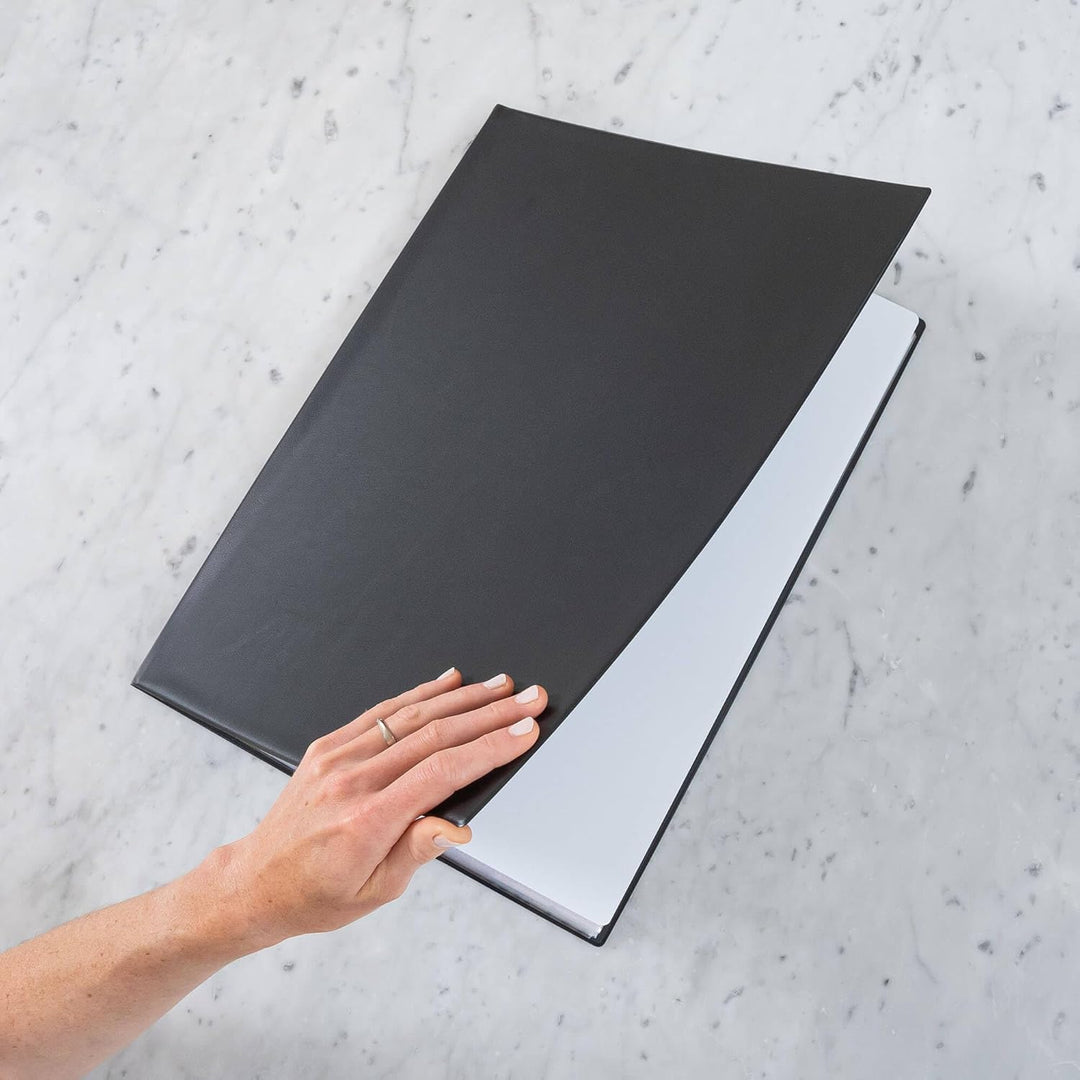 Rillstab A3 Präsentationsmappe für Schule & Projekt - Sichtbuch & Präsentationsbuch - 36 Transparent