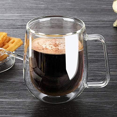 Vicloon Cafissimo Espresso Latte Glastassen,Doppelwandig Kaffee- Tee-Glas,Macchiato Tassenset Glas (