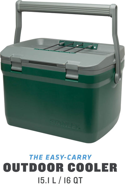 Stanley Adventure Outdoor Cooler 15.1L Grün - Camping Kühlbox - BPA-frei - Deckel fungiert auch als