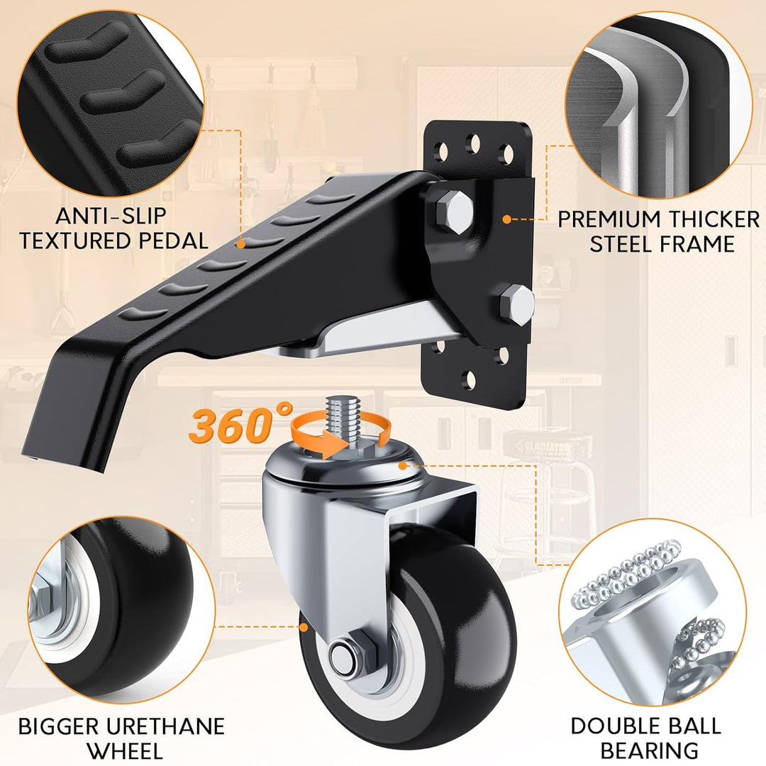 SOLEJAZZ Workbench Caster Kit 300KG Kapazität 4 Hochleistungs-einziehbare Workbench-Rollen Räder Ure