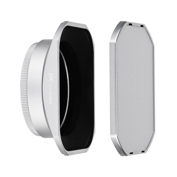 JJC Silber Sonnenblende und Filteradapter für Fujifilm X100V, X100F, X100T, X100S, X100 und X70 Kame