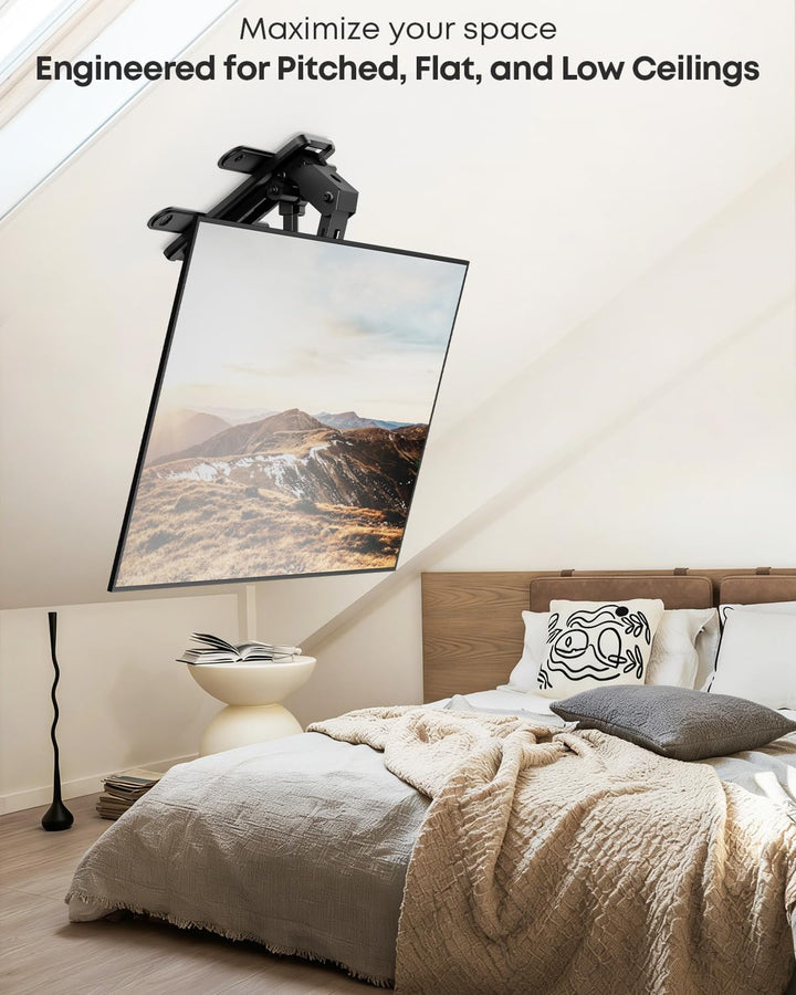 TV-Deckenhalterung Elektrisch für 37-75 Zoll – Motorisierte TV Halterung Decke Klappbar &amp; Neigbar mi
