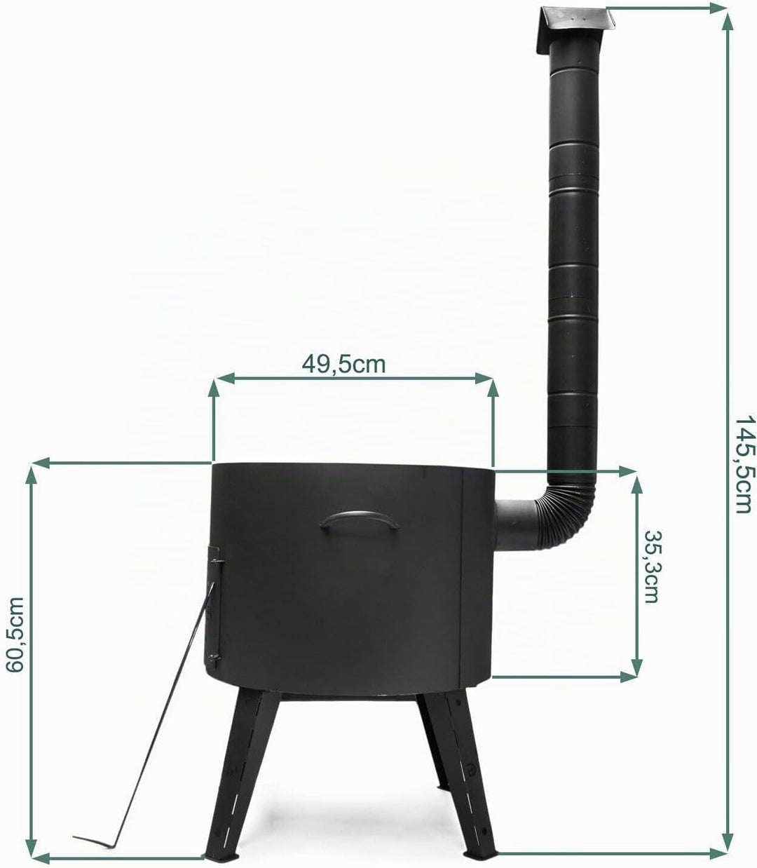 Ø49cm Uchag 2mm stahl Utschak mit Adapter-Ringe Rohr 22L Kazan rund Kasan Utschag Feldküche Feuerste