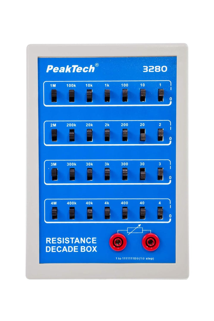 PeakTech Widerstandsdekade 1Ω bis 11.111 MΩ mit 1Ω Auflösung, 1 Stück, P 3280