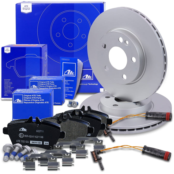 ATE Bremsenset Vorderachse inkl. Bremsscheiben vorne Ø 276 mm belüftet und Bremsbeläge vorne + Versc