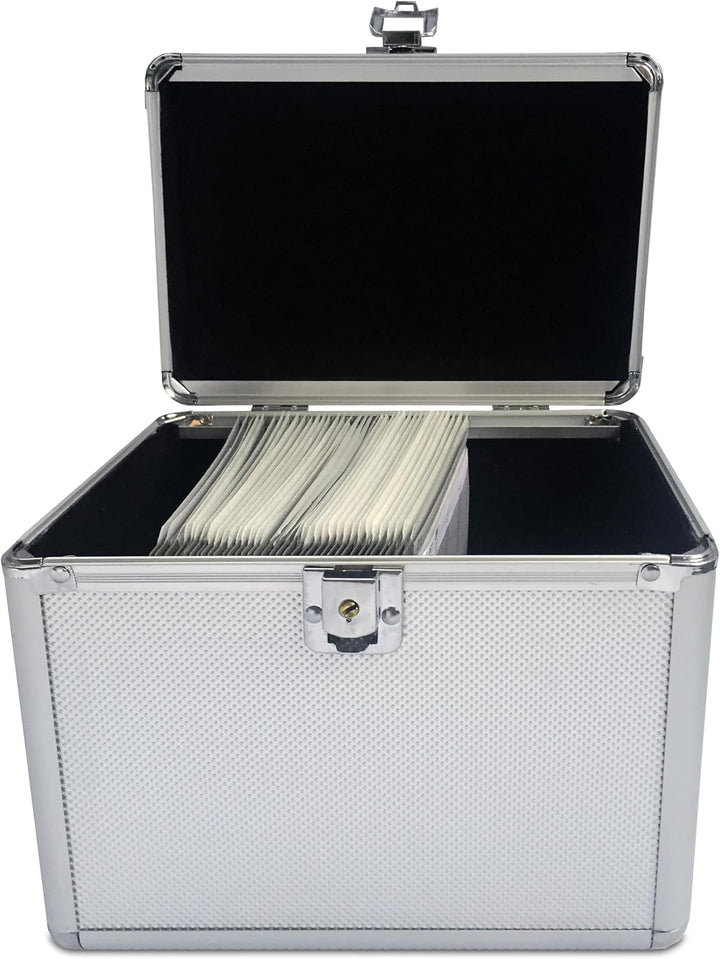 MediaRange Media storage case for 120 discs, aluminum look, with hanging sleeves, silver