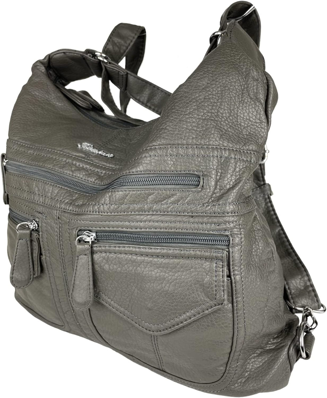 kennydoo Rucksacktasche I 2in1 Damen Rucksack und Handtasche in Einem I Schultertasche einfarbig uni