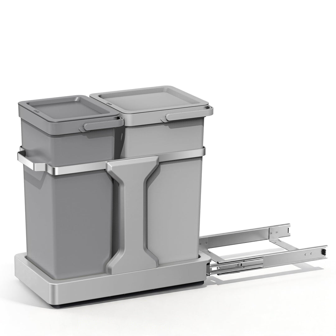 EKO DECO Mülleimer Küche Unterschrank, 20 L + 15 L, 2-fach Mülltrennsystem, ausziehbarer Mülleimer u