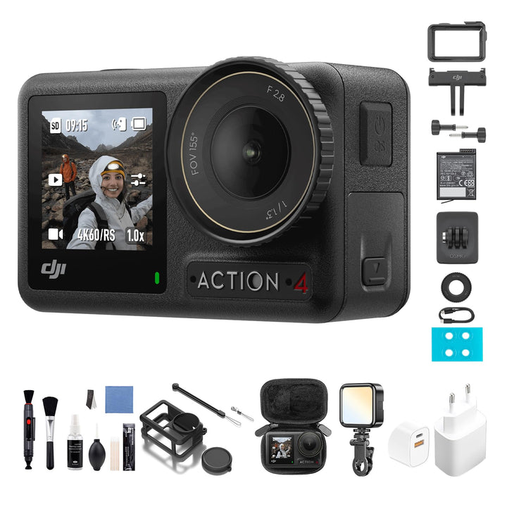 DJI Osmo Action 4 Standard-Combo – 4K/120fps wasserdichte Action-Kamera mit einem 1/1,3-Zoll-Sensor,