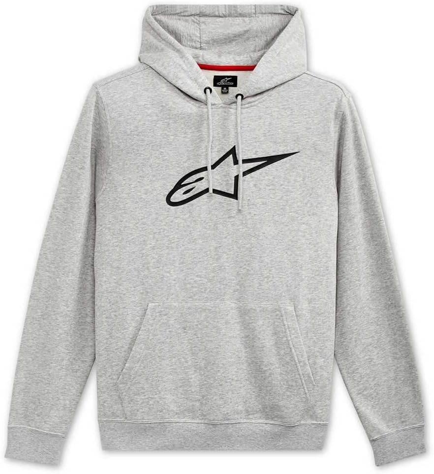Alpinestars Herren Original Logo Kapuzenpullover Hoodie Sweatshirt S Grau Meliert/Schwarz, S Grau Me
