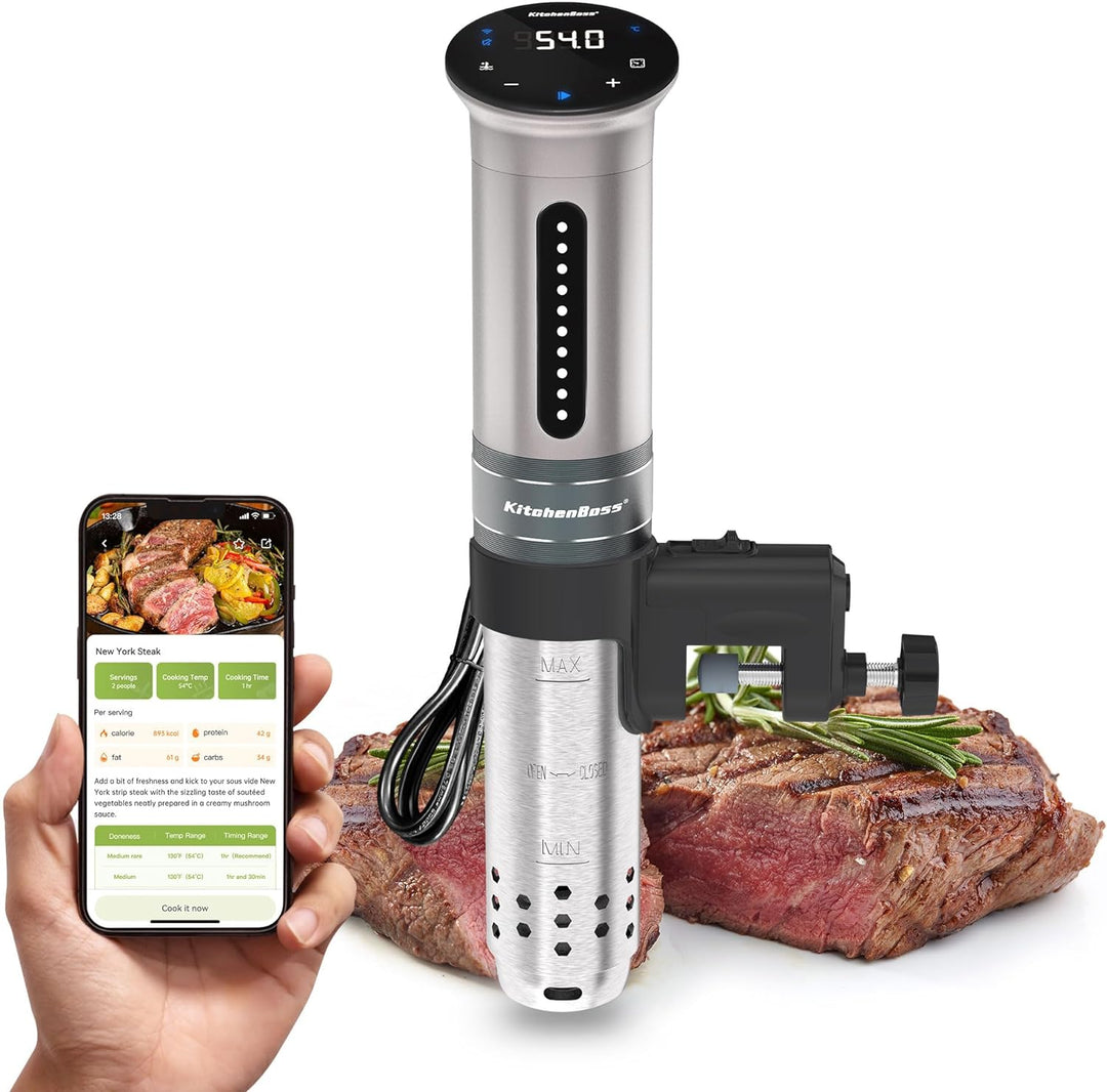 KitchenBoss Sous Vide Stick Garer：WiFi Sous Vide Stick 1100W Präzisionskocher Zirkulation 40℃-90℃ Te
