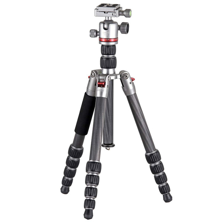 JUSINO TK-225SC handliches & Robustes Karbon-Tripod mit Monopod-Funktion + Kugelkopf GT-30, mit Tran