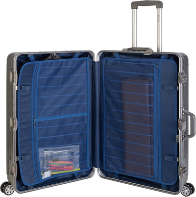 Travelhouse London Koffer Grau L-75cm · Alu-Rahmen · Polykarbonat Hartschale · Trolley Reisekoffer R