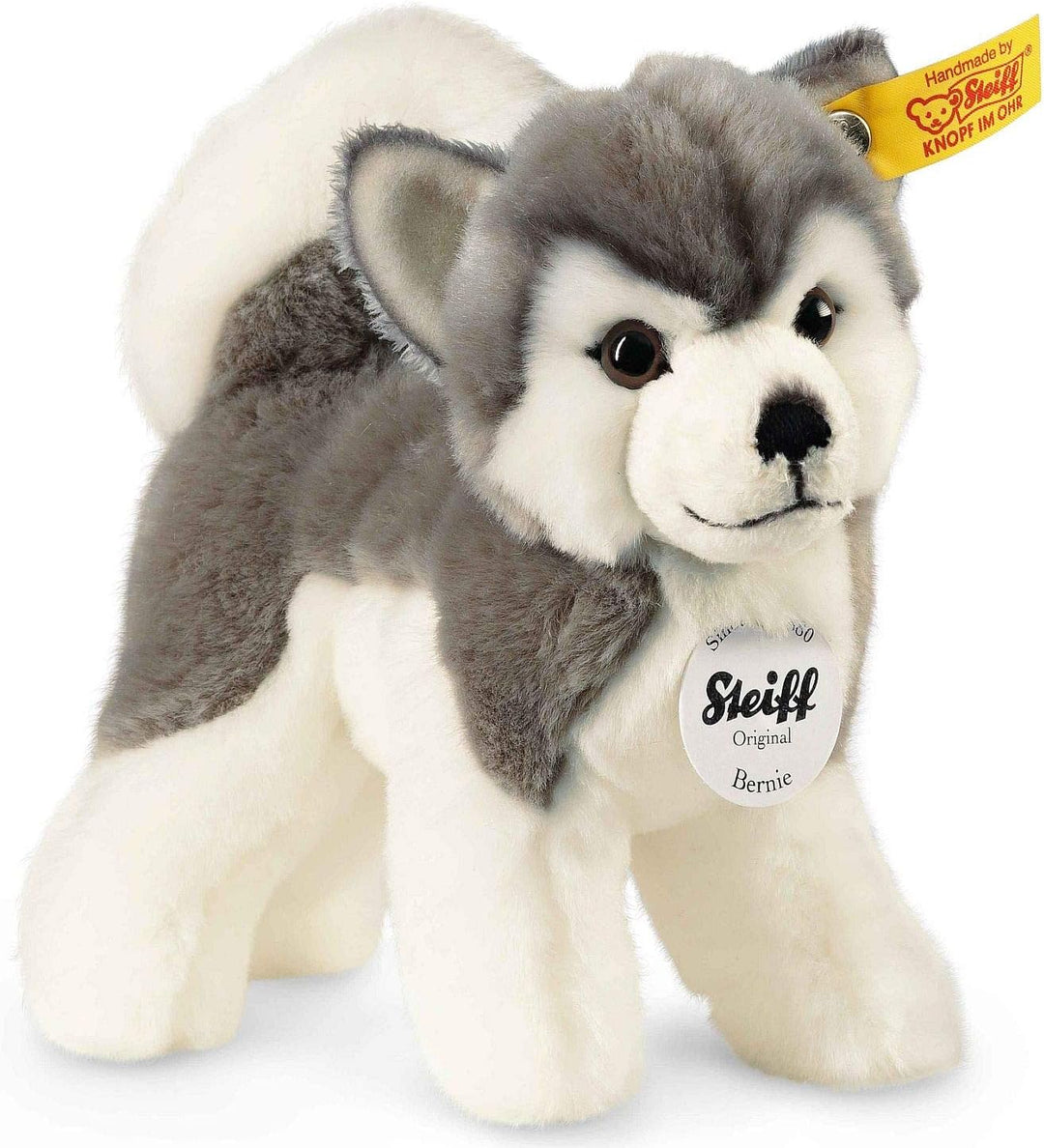 Steiff Bernie Husky - 17 cm - Plüschhund stehend - Hunde Kuscheltier für Kinder - weich & waschbar -