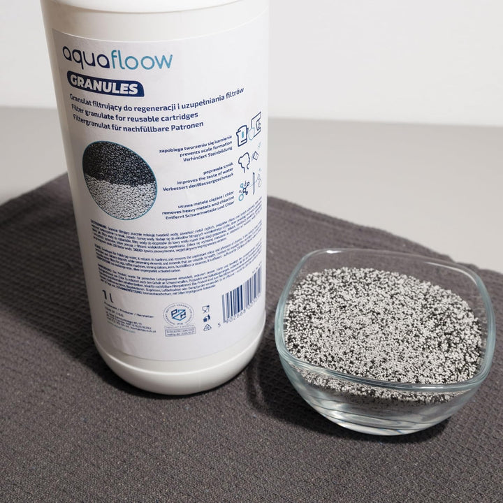 Aquafloow Nachfüllgranulat 1 Liter, Universal Nachfüllgranulat für Wasserfilter, Wasserfiltergranula