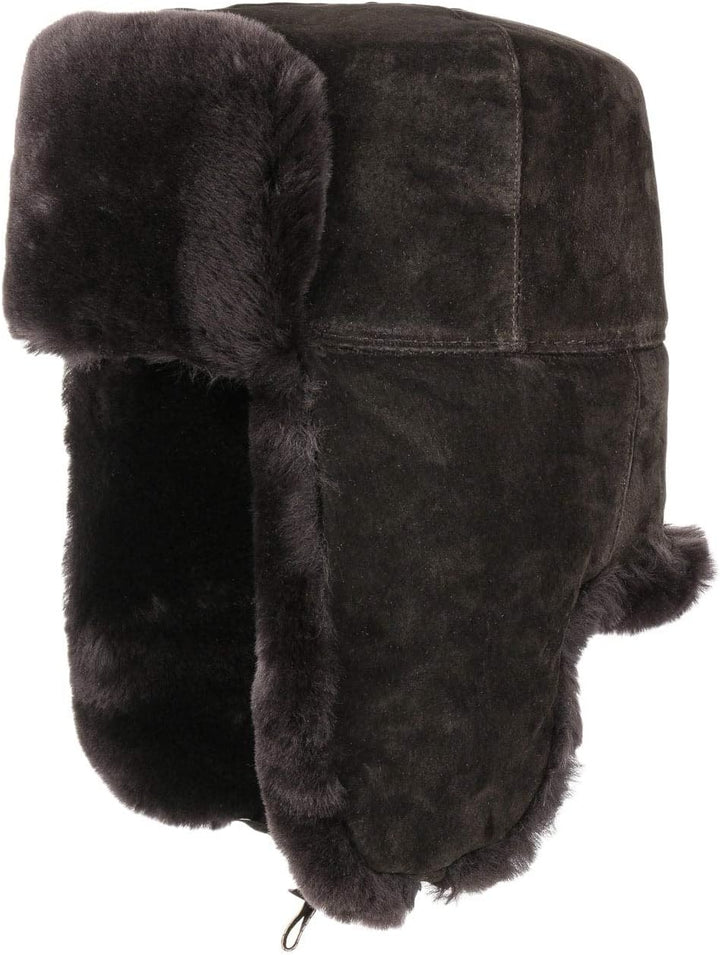 Leder Lapeer Fliegermütze (S/54-55 - braun)