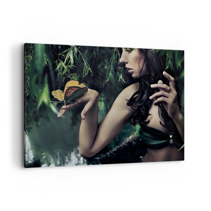 Bilder auf Leinwand 100x70cm Leinwandbild Körper Kosmetik Mode Schmetterling Gross Wanddeko Bild Sch