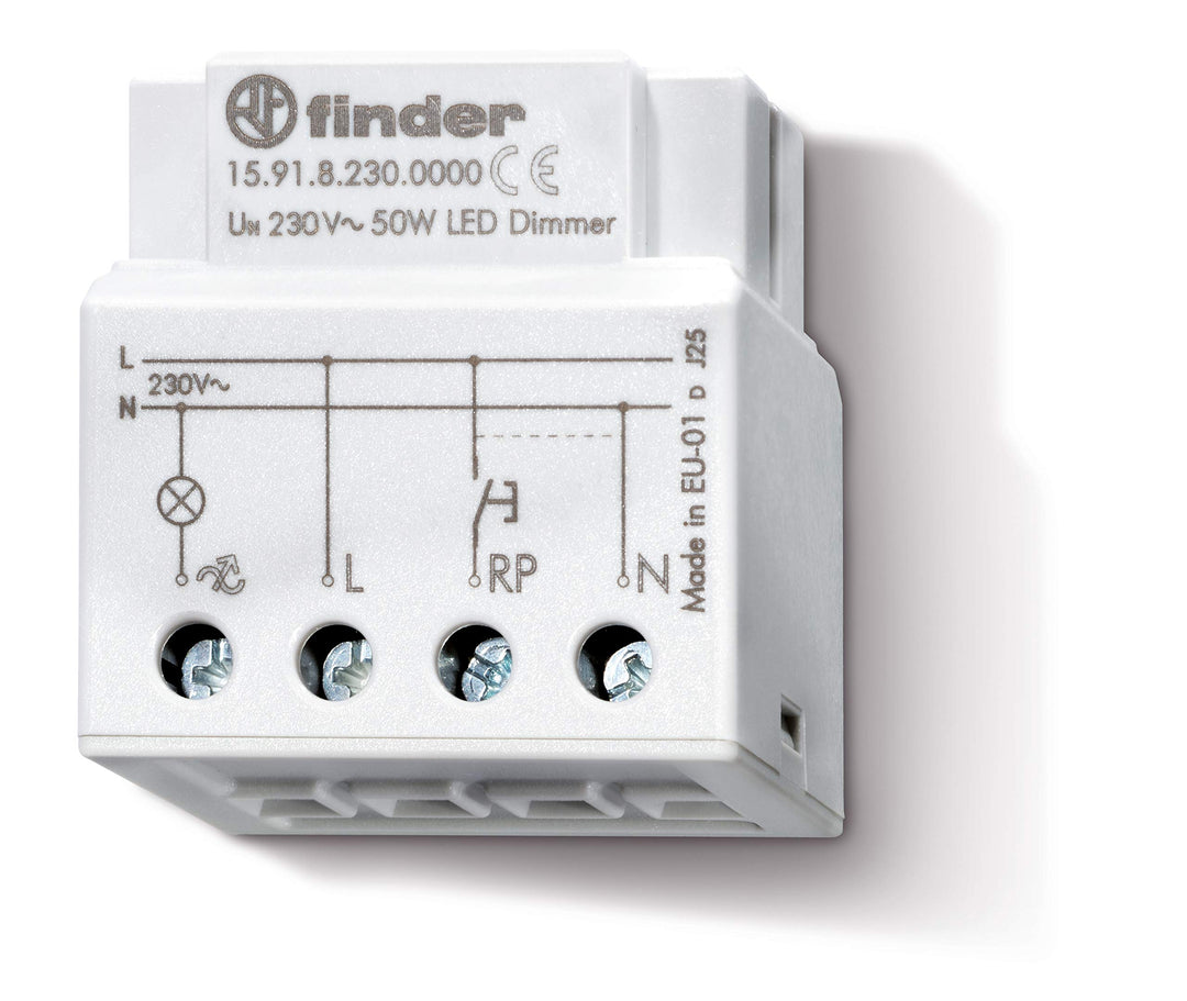 Finder 159182300000PAS Elektronischer Einbau-Dimmer, 230 VAC, für weissleuchtende Lampen