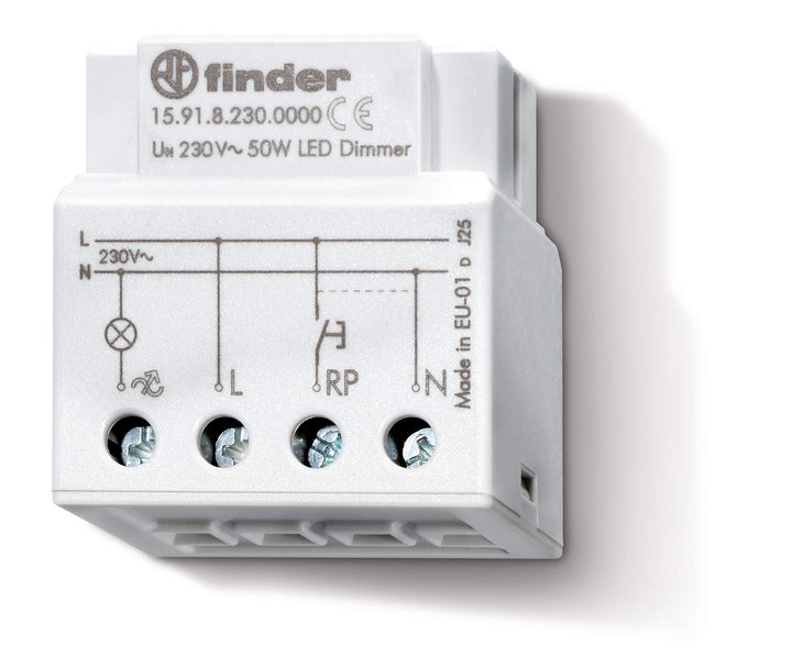 Finder 159182300000PAS Elektronischer Einbau-Dimmer, 230 VAC, für weissleuchtende Lampen