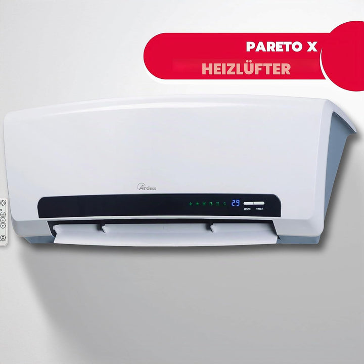 ARDES - AR4W08P PARETO X Keramik-Heizlüfter zur Wandmontage 2000W Waterproof, programmierb. Badezimm
