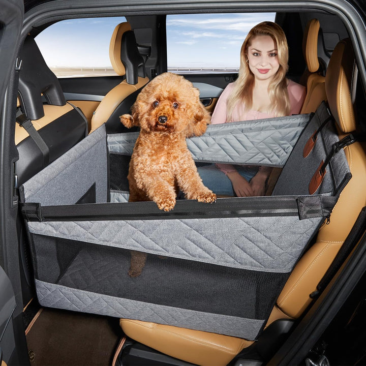 Hundesitz für Grosshunde bis 15kg – Sicherer Autositzbezug für Rücksitz, Robuster Hunde-Boostersitz