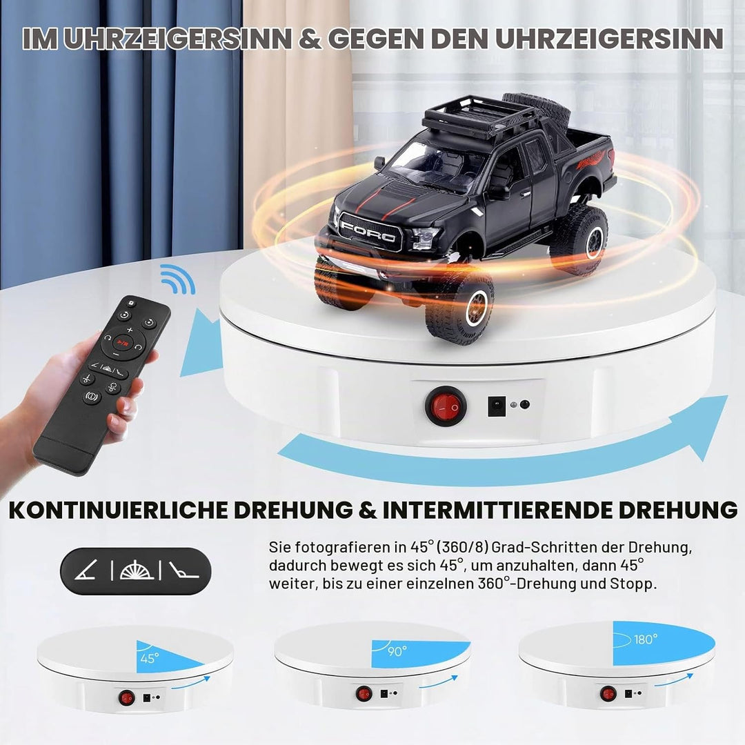 Drehteller Elektrisch, 30 cm 100 KG Drehscheibe Elektrisch mit Fernbedienung Einstellbare Geschwindi
