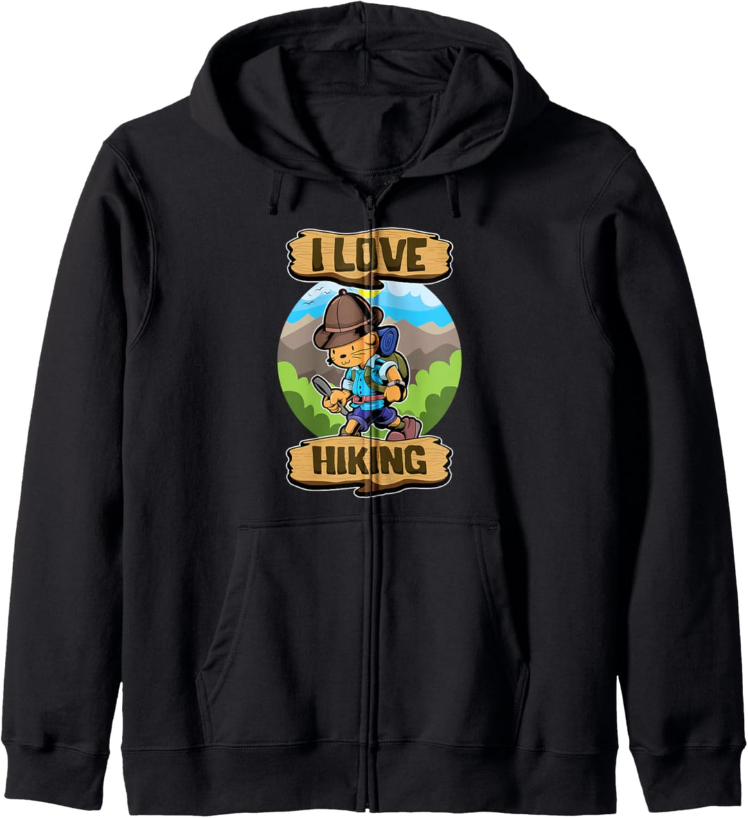 I Love Hiking - Wandertiere - Süsser Wanderer Otter Kapuzenjacke