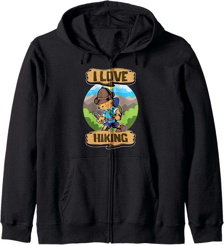 I Love Hiking - Wandertiere - Süsser Wanderer Otter Kapuzenjacke