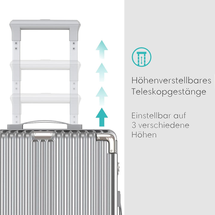 Voyagoux Koffer Handgepäck - 71L, Rollkoffer mittelgross, Hartschalenkoffer, TSA-Schloss, ABS, 4X 36