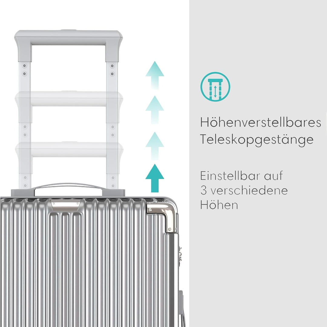 Voyagoux Kofferset 2 teilig - 39L & 71L, Hartschalenkoffer Set, TSA-Schloss, ABS, 4X 360° Rollen, Ro