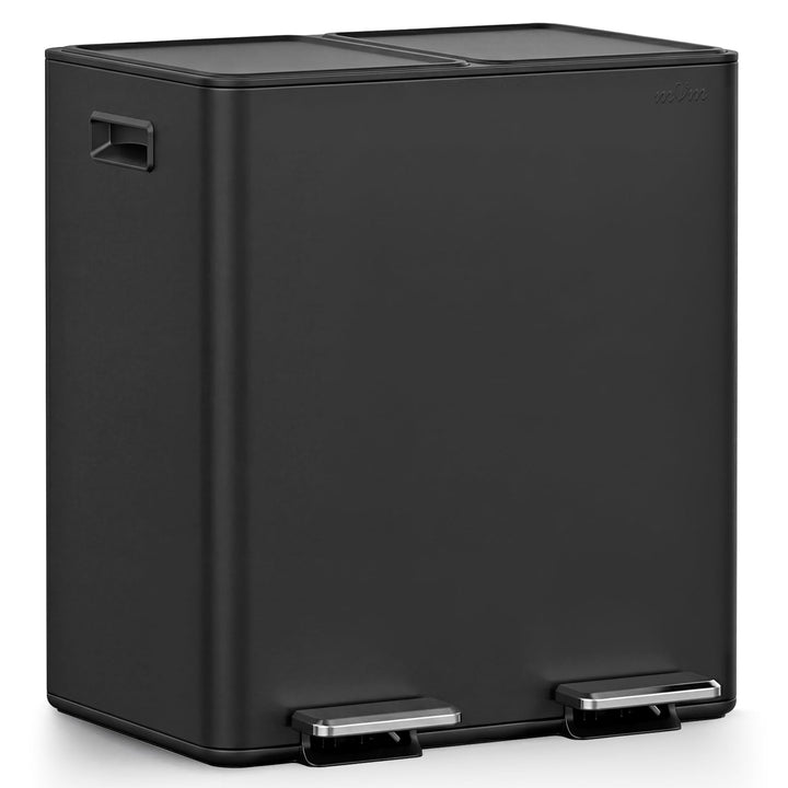 mVm Mülleimer Küche,40 Liter Treteimer,2 x 20 Liter Treteimer, 2 Fächer, Mülltrennsystem, Abfalleime