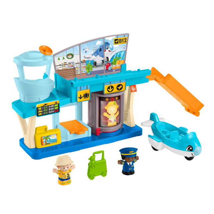 FISHER-PRICE Little People Alltagsabenteuer auf dem Flughafen - Spielset mit Flugzeug, Figuren und Z
