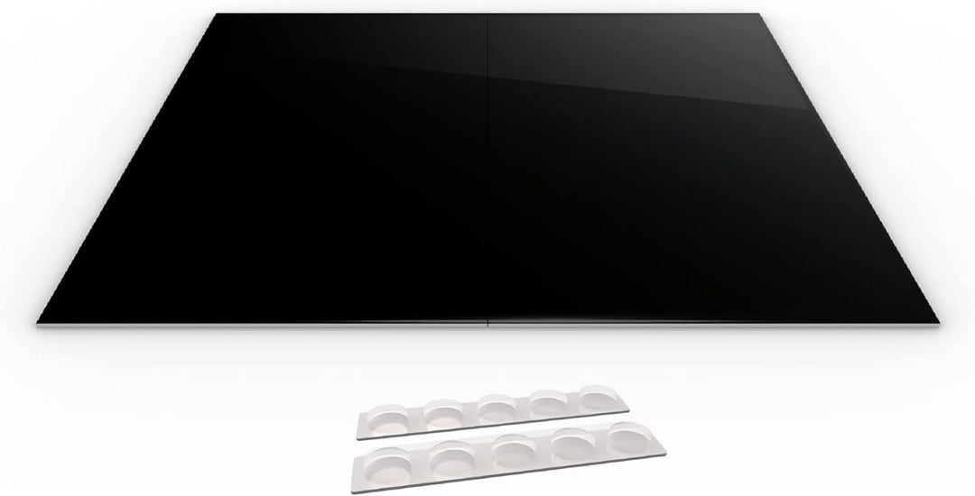 ALLboards Spritzschutz aus Glas SCHWARZ CLASSIC BLACK 60x65cm Küchenrückwand aus Echtglas, für Küche
