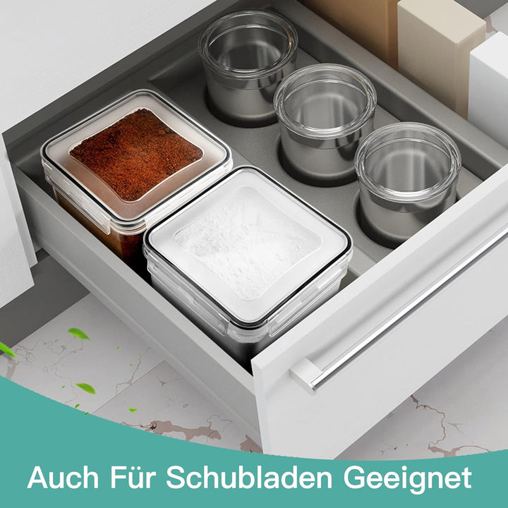 6,5L Gross Vorratsdosen mit Deckel Luftdicht 2er Set, Etiketten und Löffel, BPA Frei Plastik Aufbewa