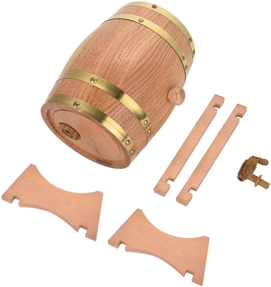 Eichenfass, 1,5/3/5/10 l, Eichenfass für Whisky, Tequila, Weinflasche, Holzfass, auslaufsicher (3 l)