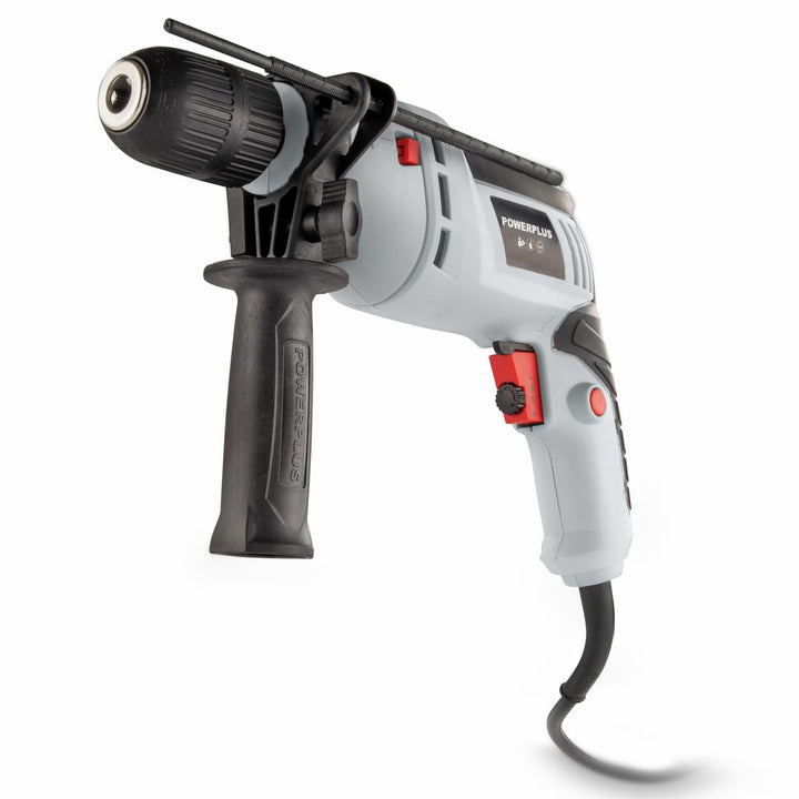 Powerplus Elektro-Schlagbohrmaschine POWC10200-2 in 1: (Schlag-) Bohren, 600 W Bohrmaschine, Links-R