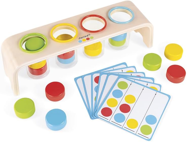 Janod - Essentiel - Sortieren der Farben - Lernspiel aus Holz Babys und Kleinkinder - Erlernen von F