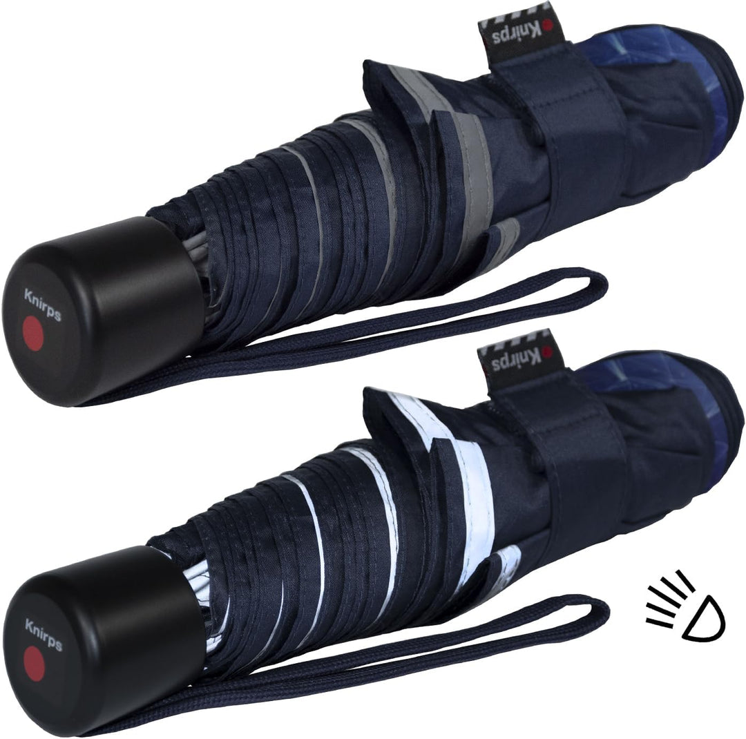 Knirps Kinder-Taschenschirm 4Kids Goal Reflective mit Reflexborte - Blue, Goal Blau, 90 cm Goal Blue