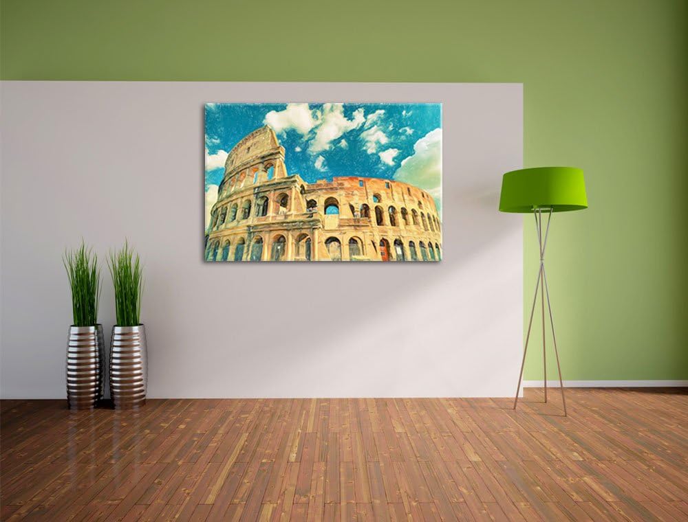 Pixxprint Colosseum bei Tag in Rom als Leinwandbild/Grösse: 100x70 / Wandbild/Kunstdruck/fertig besp