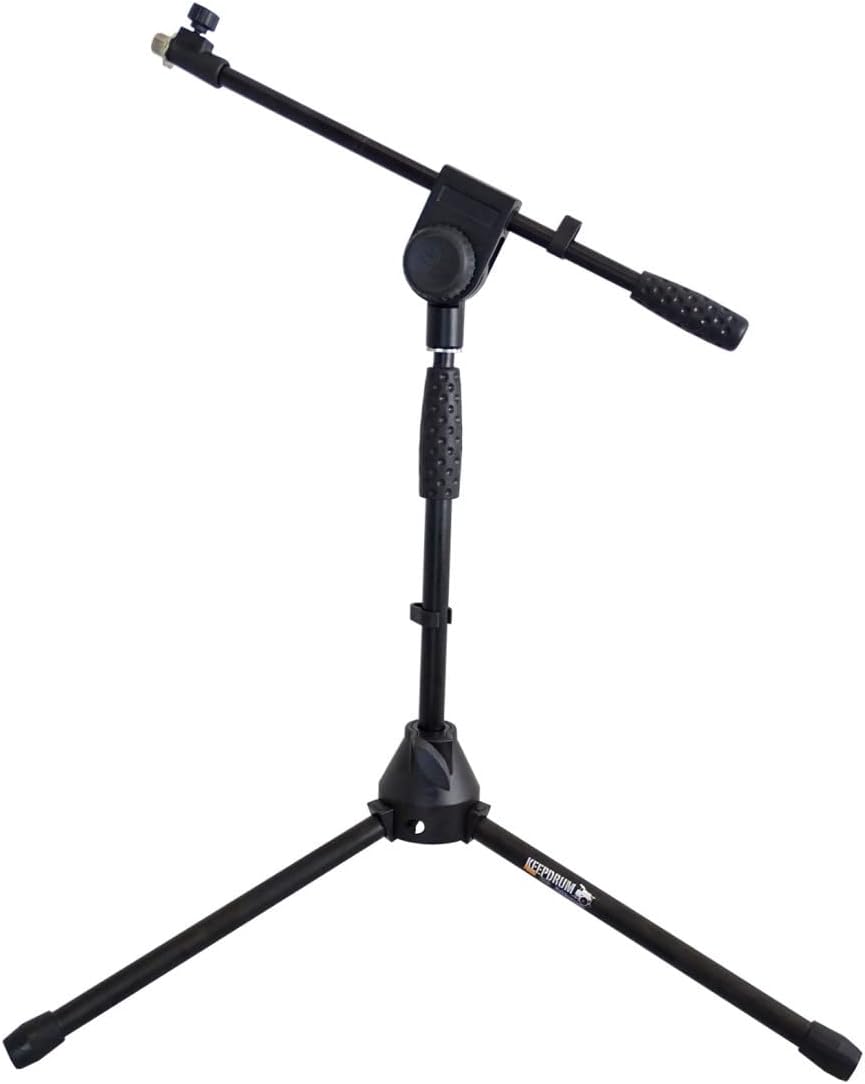 keepdrum EMS013 Mikrofonständer PRO Stativ halbhoch ausziehbar mit Galgen, EMS013