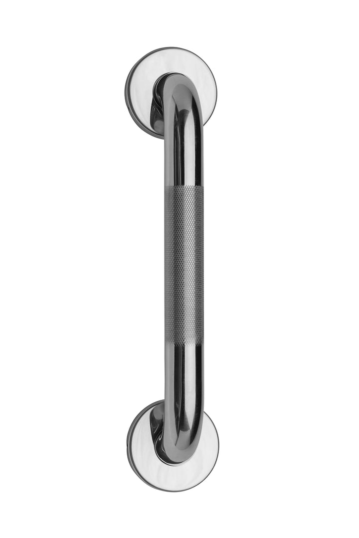 Croydex Gerader Haltegriff, Edelstahl, rutschfest, unsichtbare Befestigung, 30 cm, Chromfarben Halte