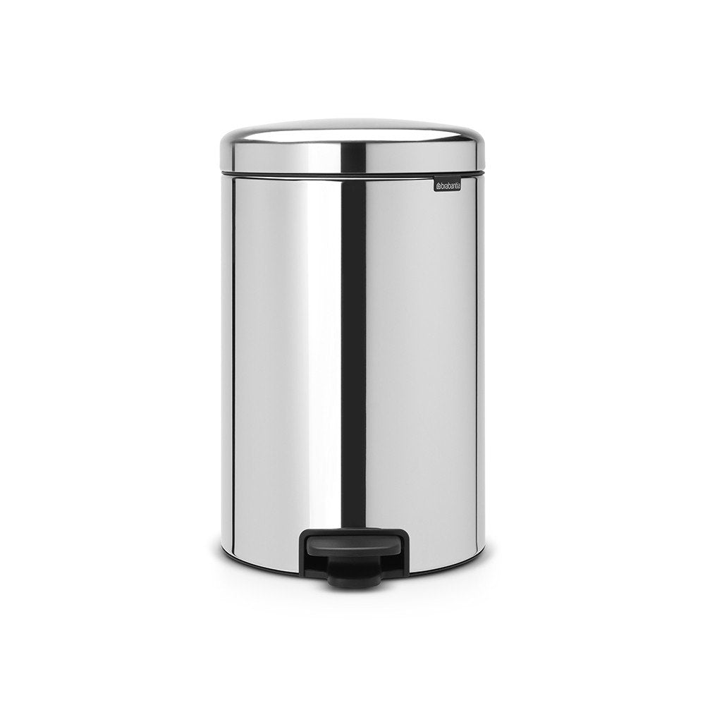 Brabantia 113987 Treteimer mit Inneneimer aus Kunststoff, stahl, Brilliant Steel, 20 Liter Brilliant