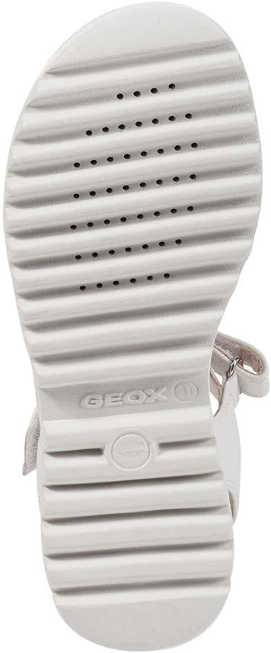 Geox Mädchen J Coralie Gir Sandal 28 EU Schmal White Silver, 28 EU Schmal White Silver