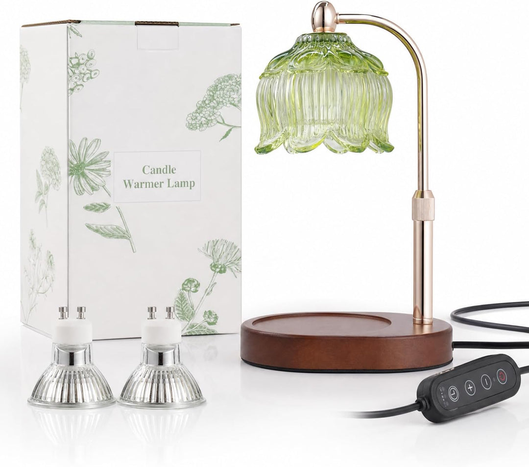 Kerzenwärmer Lampe Dimmer Timer Wachsschmelzer Grün Green, Green